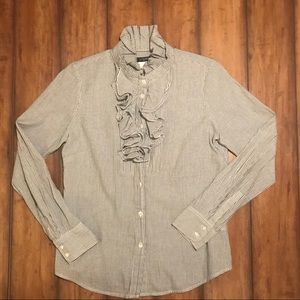 J. Crew Dark Gray & White Pinstripe Button Down